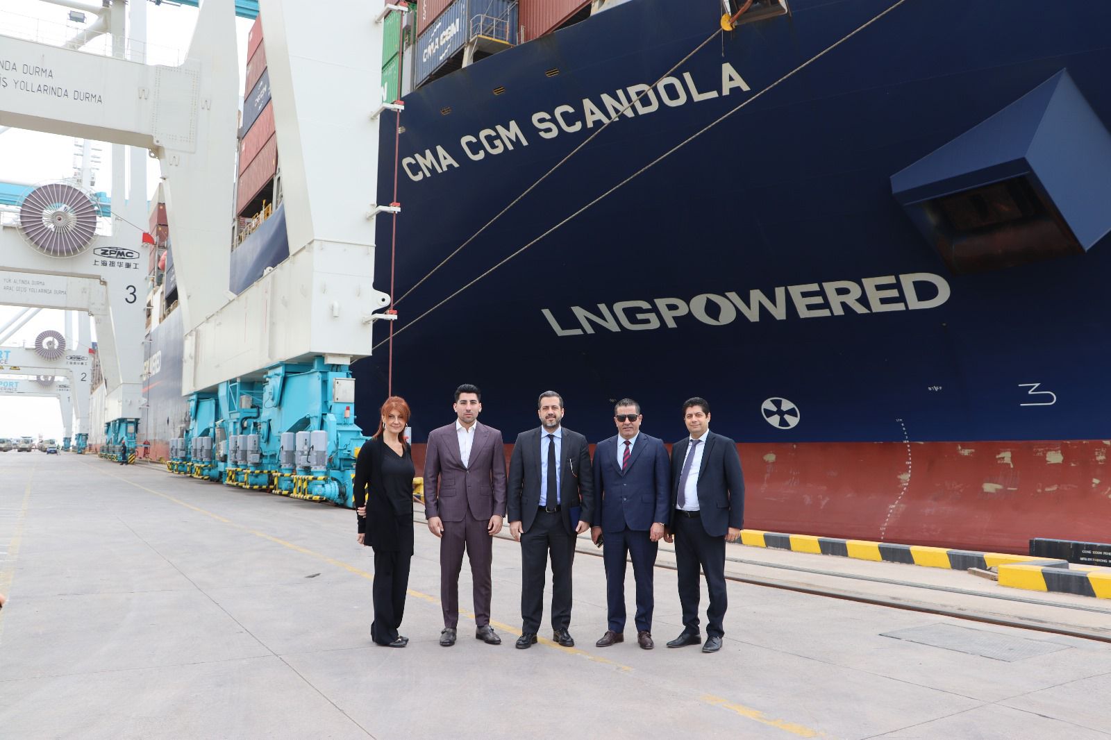 We welcomed Mr. Gökhan Isparta, General Manager of CMA CGM Türkiye, and Mr. Mete Akbal, Operations Director, together with the LNG-powered CMA CGM SCANDOLA container ship, whose first stop in Türkiye was SAFIPORT.