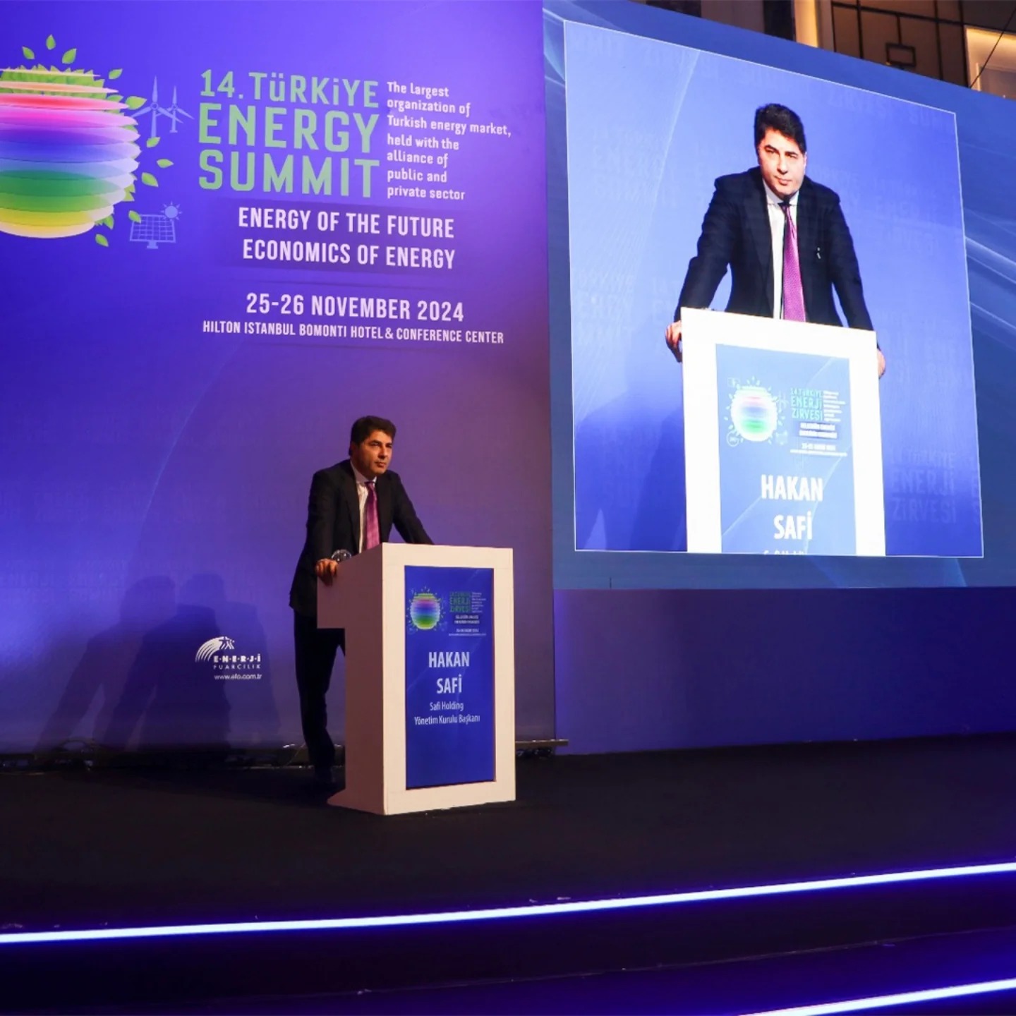 At the 14th Turkey Energy Summit, the “Biggest Family Gathering” of the Turkish energy market, critical issues such as energy supply security, green energy, climate crisis, renewable energy, energy costs were discussed with business and industry leaders. In his speech, Mr. Hakan Safi, Chairman of the Board of Directors of Safi Holding, expressed the steps taken in energy, new investments and targets of the group companies.